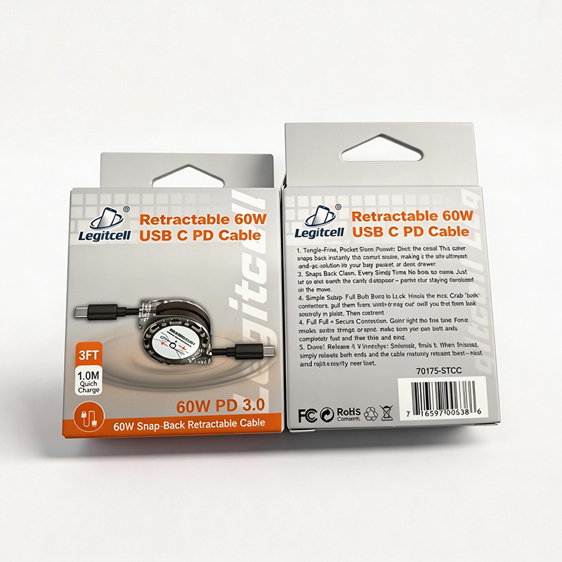 Retractable 60W USB C to C Cable 