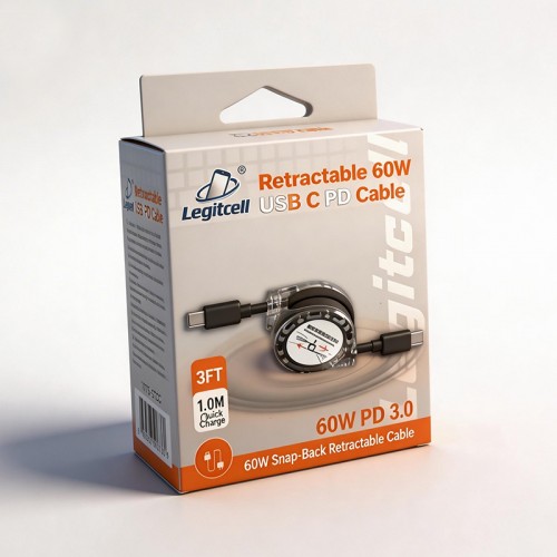 Retractable 60W USB C to C Cable