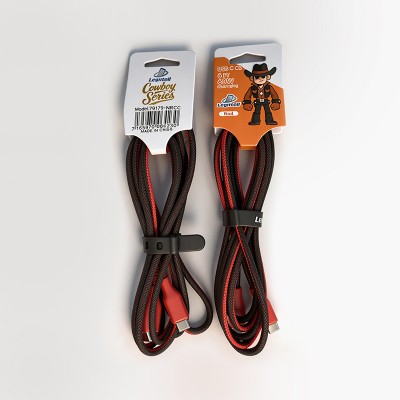 6FT Cowboy black and red USB C to C Cable 