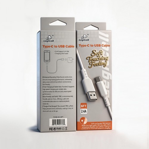 6FT TPE USB A to C Cable