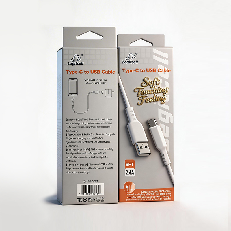 6FT TPE USB A to C Cable 