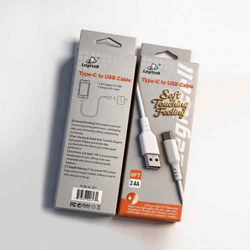 6FT TPE USB A to C Cable