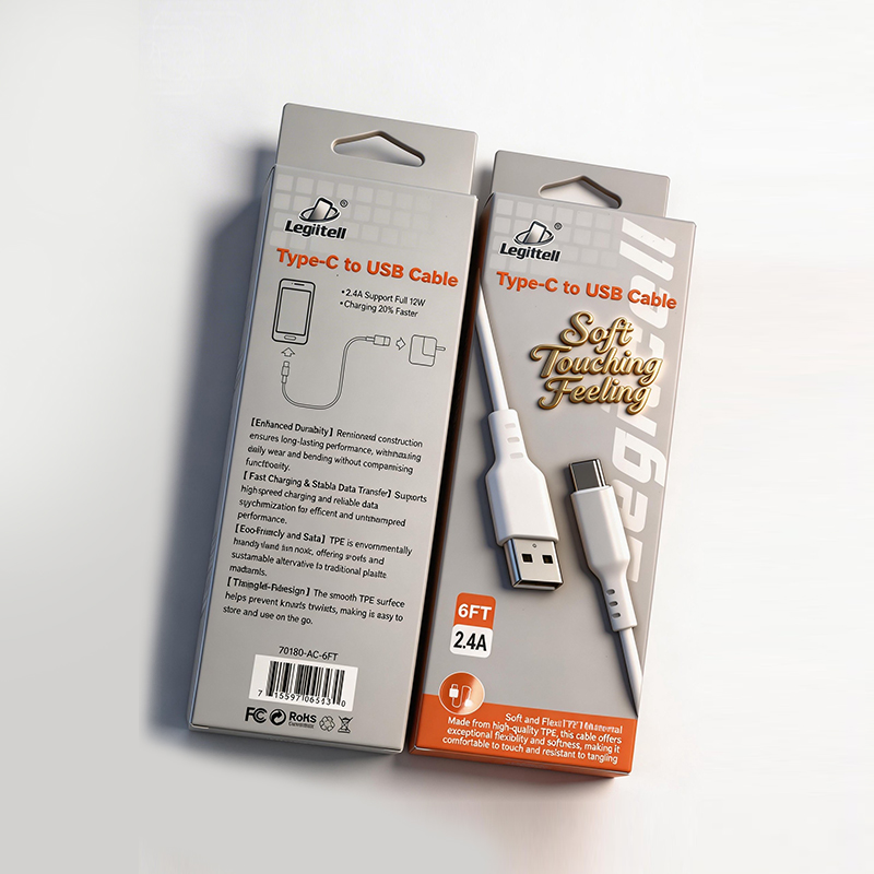 6FT TPE USB A to C Cable 