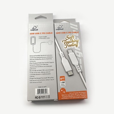 6FT TPE 60W USB C to C Cable 