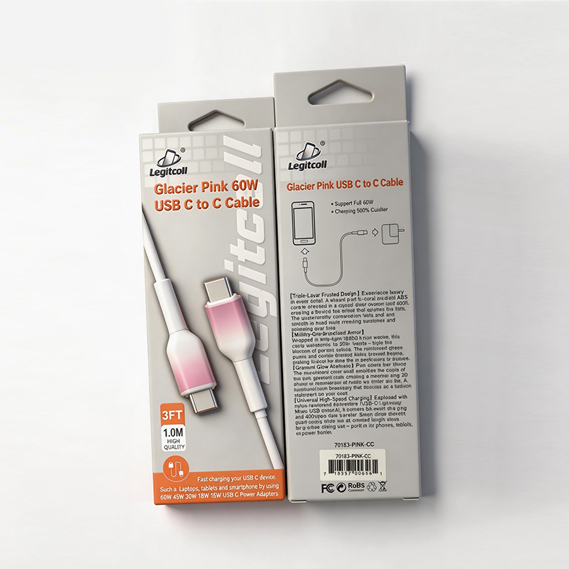 Glacier Pink 60W USB C to C Cable 