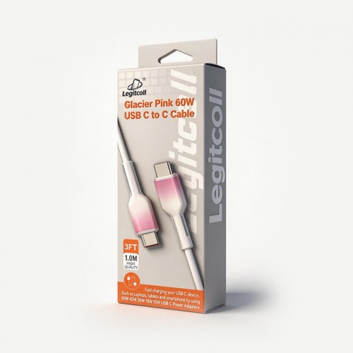 Glacier Pink 60W USB C to C Cable