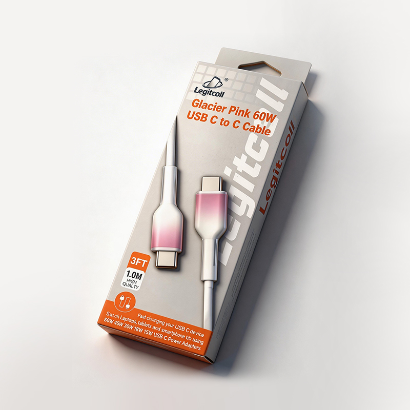 Glacier Pink 60W USB C to C Cable 