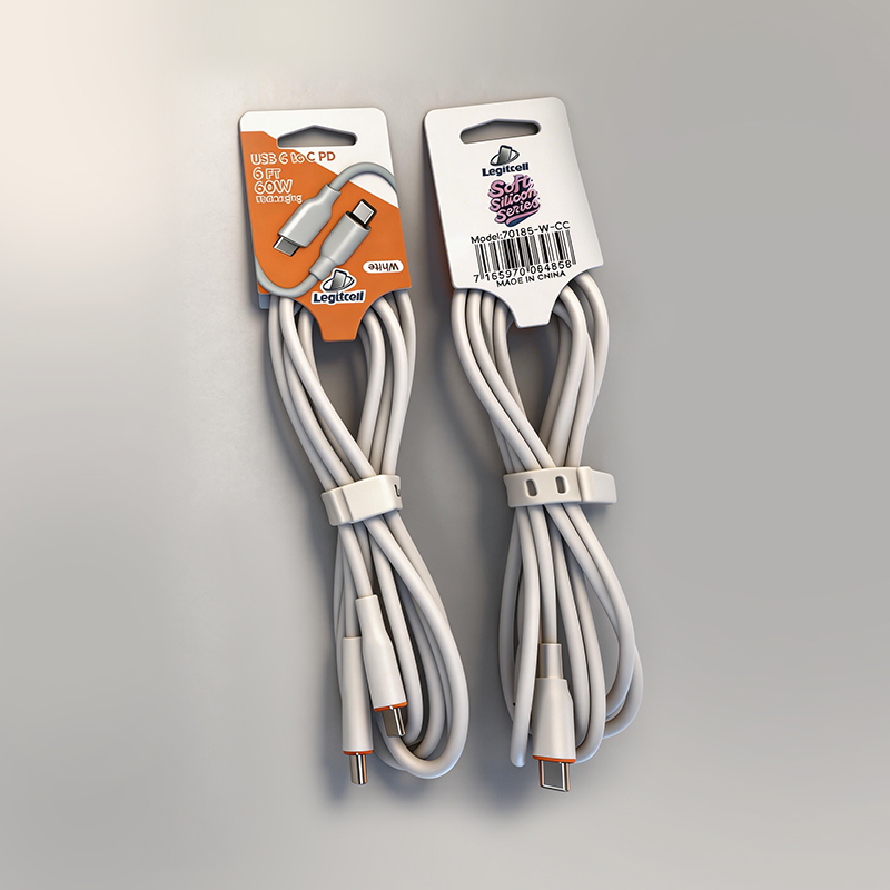 6FT White 60W Silicon USB C to C Cable