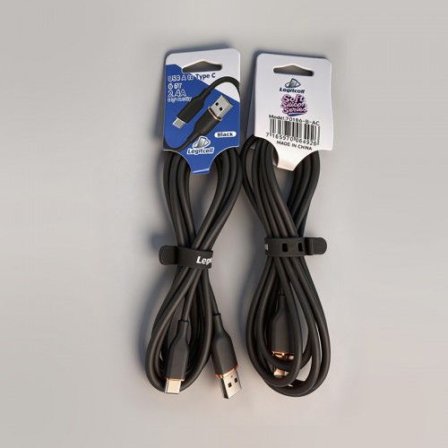 6FT Black Silicon USB A to C Cable