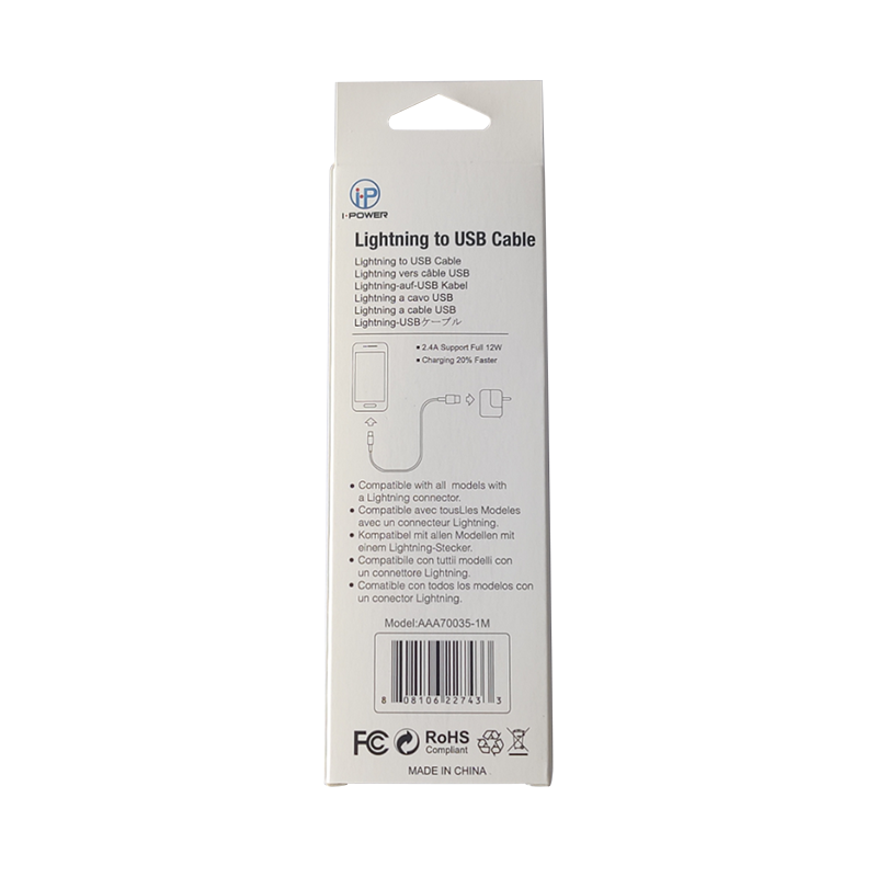 1M 2.4A LIGHTNING USB CABLE 