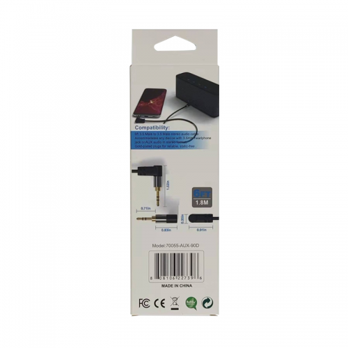 90°Angled 3.5mm AUX Audio Cable