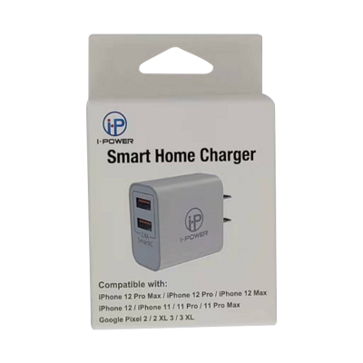 2.4A 2 Ports Home Charger colourful box 