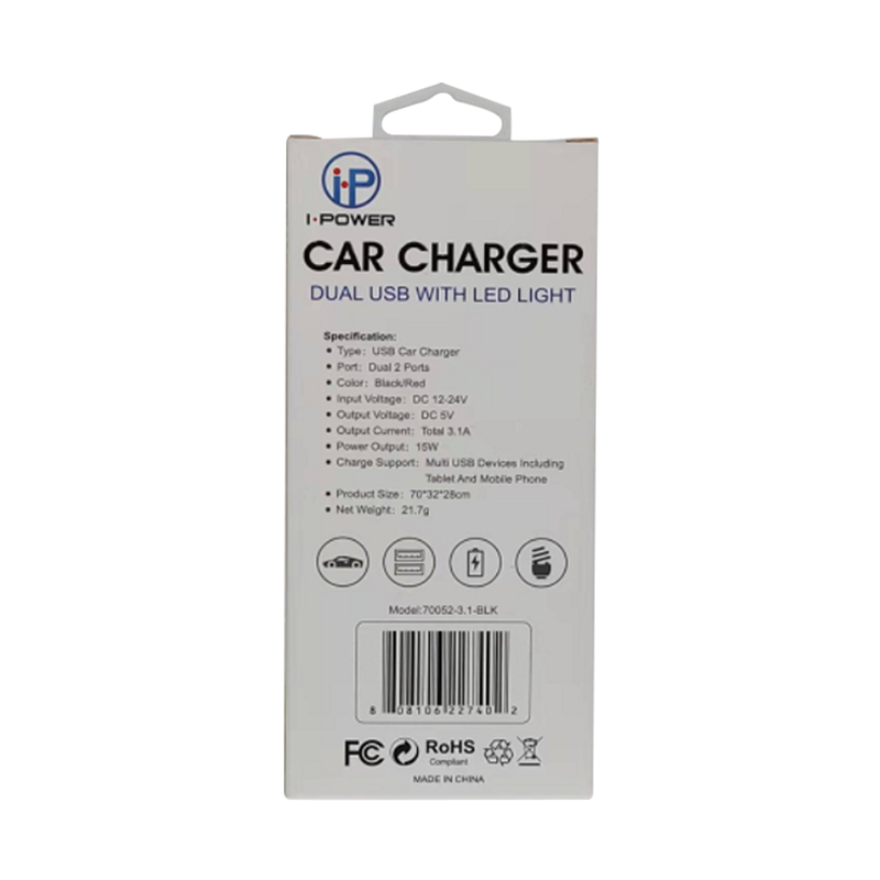 Red Light 3.1A Car Charger  